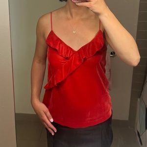 Red velvet top